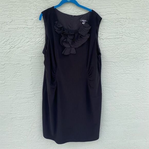 R&M Richards Women's Plus Size 22W Little Black Dress with Ruffle Detail - Picture 1 of 10